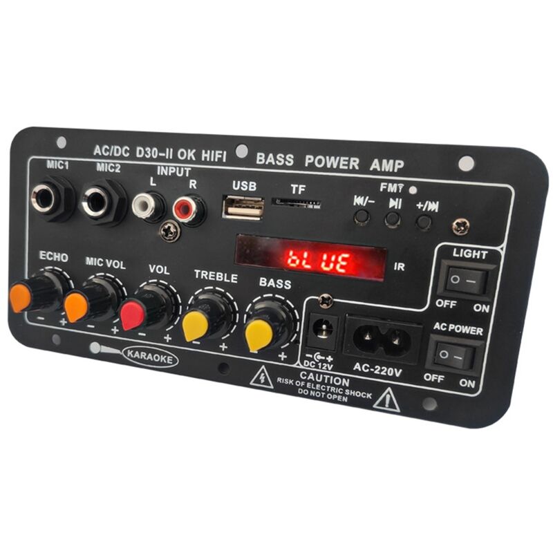 Digitale Bluetooth-Verstärkerplatine, Subwoofer, Doppelmikrofon, Karaoke-Verstärker, Lautsprecher, Heimkino, DIY, 30 W, EU-Stecker
