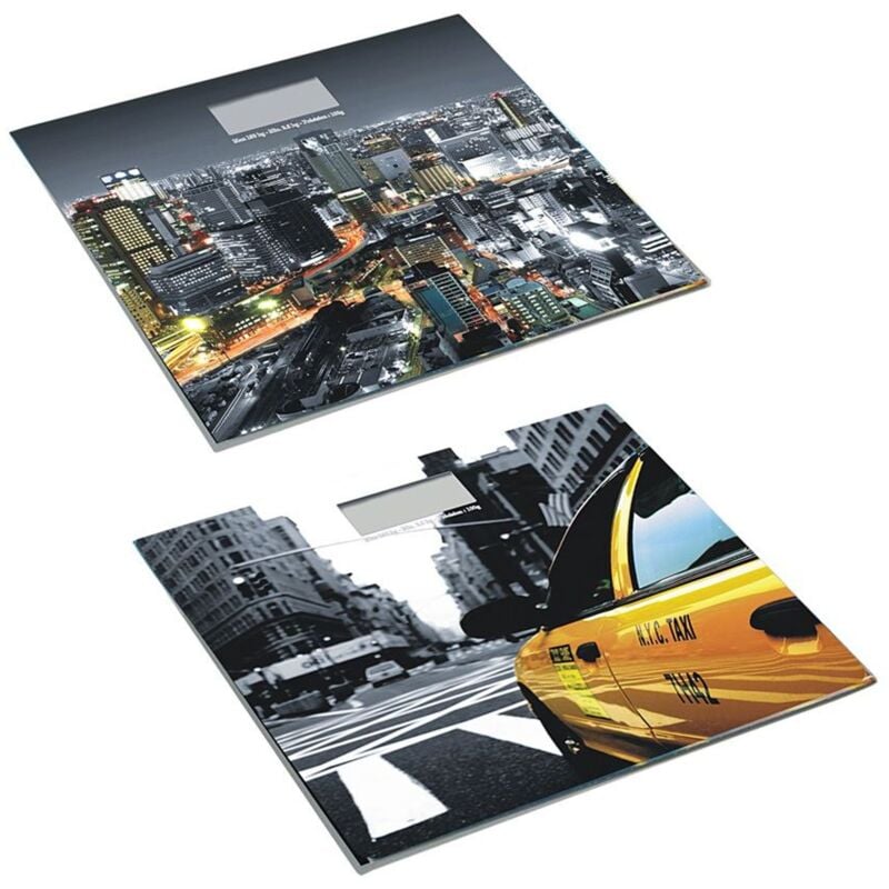 Buri - Digitale Glas-Personenwaage City-Style 30x1,5x25cm Körperwaage Waage digital