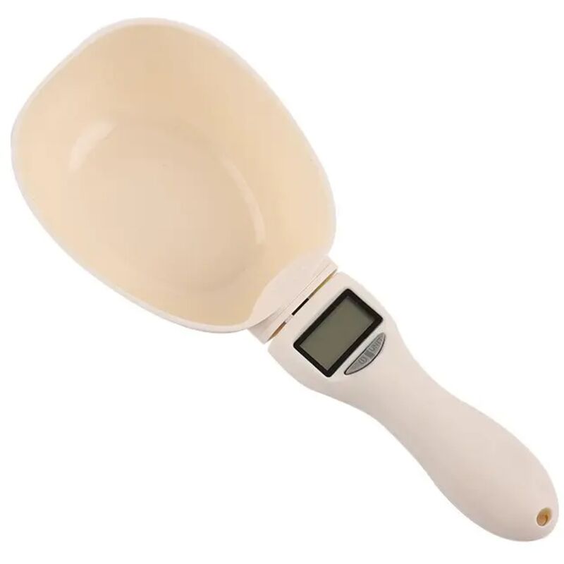 Digitale Küchenwaage, 1 g Genauigkeit: 800 g, digitale Küchenwaage mit LCD-Display, abnehmbarem Messlöffel für Hundefutter, Milchpulver, Gewürze und