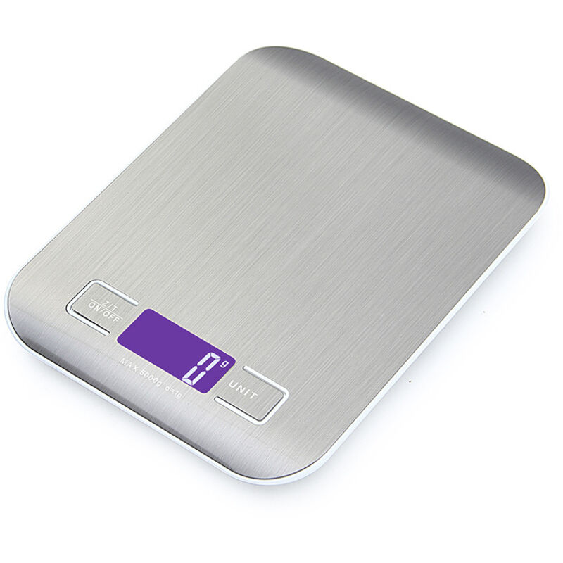Digitale Küchenwaage - 10 kg - Mit LCD-Display und Tara-Funktion - Professionelle Digitalwaage zum Backen und Kochen - Genau 1 g - Grau