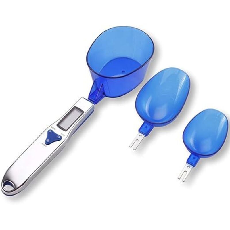 Digitale Küchenwaage mit 3 Messlöffeln, zum Wiegen von trockenen flüssigen Zutaten, Milch, Tee, Gewürzen, Mehl, Medizin, 1,1 lb / 500 g (0,1 g),