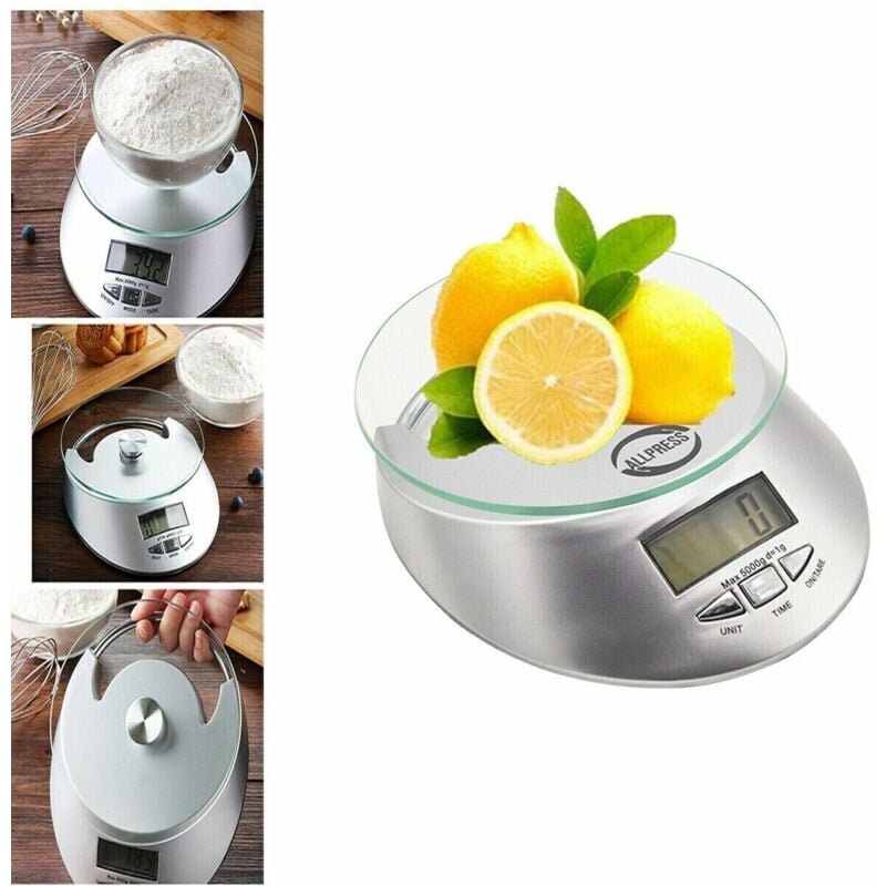 Digitaleküchenwaagemitglasplatte,lcd-Display,tara-Funktion,5kgb03
