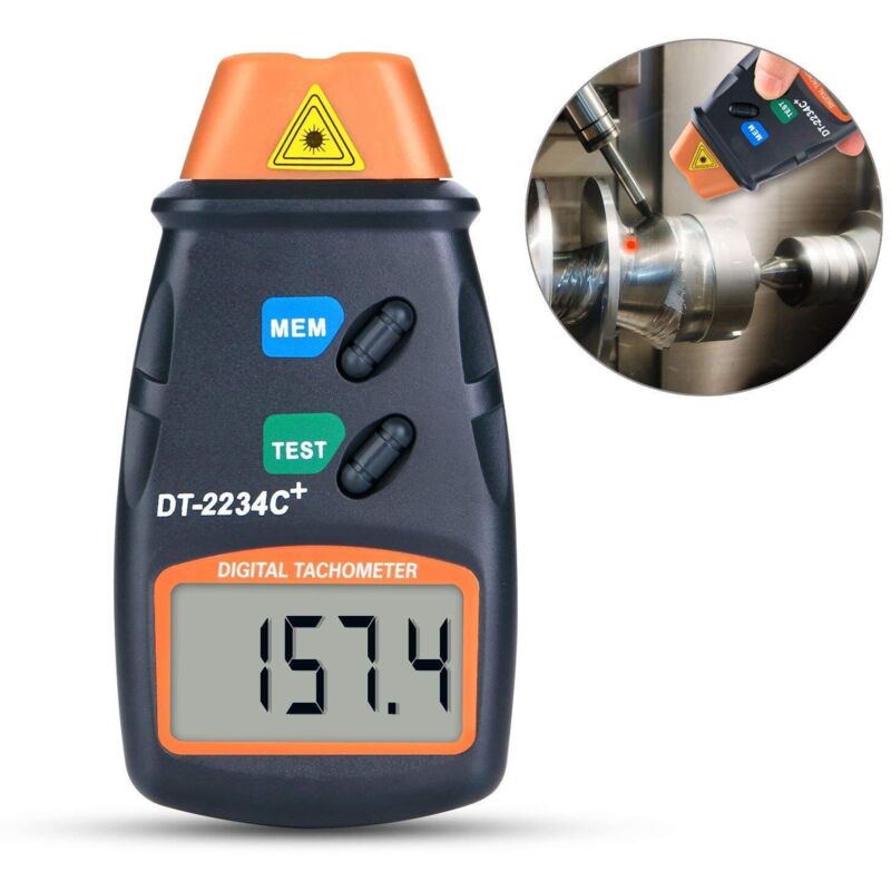 Digitaler Drehzahlmesser, berührungsloser Drehzahlmesser, LCD-Digitaldrehzahlmesser, Drehzahlbereich 2,5 U/min – 99,999 U/min, mit 3