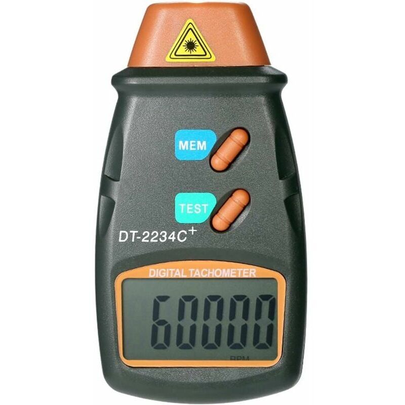 Digitaler Hand-Laser-Tachometer, berührungsloser Drehzahlmesser, Bereich 2,5 U/min – 99,999 U/min, LCD-Display mit 3 reflektierenden Streifen
