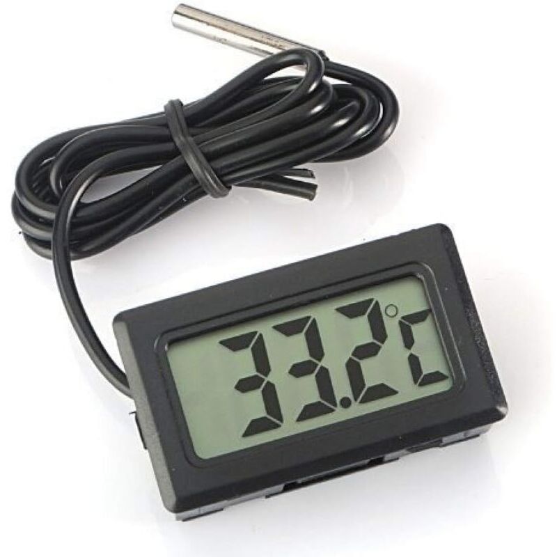 Digitaler LCD-Thermometer-Temperaturmonitor mit externer wasserdichter Sonde für Kühlschrank/Gefrierschrank, Aquarium, Wassertemperatur im Aquarium –
