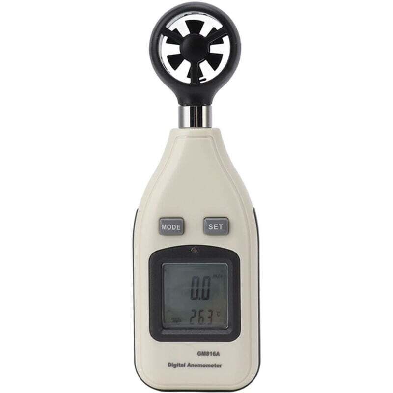 Digitales Anemometer mit LCD-Display, Windgeschwindigkeits- und Temperaturanzeige, tragbares Messwerkzeug zum Segeln, Surfen, Schießen, Drohne, von