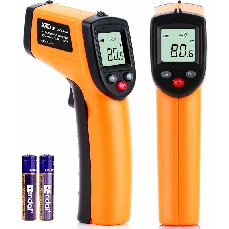 Digitales Infrarot-Thermometer -58℉752℉ (-50℃400℃), berührungslose Laser-Temperaturpistole mit LCD-Display, Temperaturmesspistole für Lebensmittel,