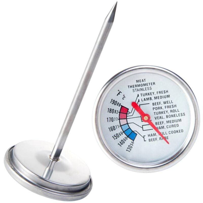 Digitales Küchenthermometer für Fleisch und Grillen aus Edelstahl mit sofortiger Temperaturanzeige zum Kochen und Braten