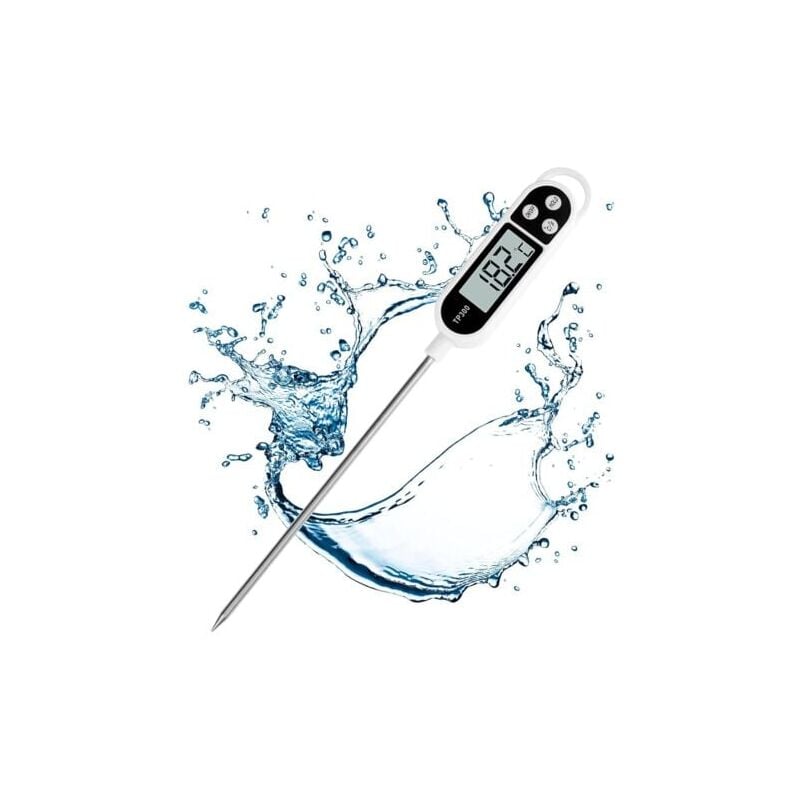 Aiperq - Digitales Küchenthermometer mit langer Sonde, Sofortablesung für Lebensmittel, Fleisch, Öl, Milch, Wein, bbq und heißes Wasser