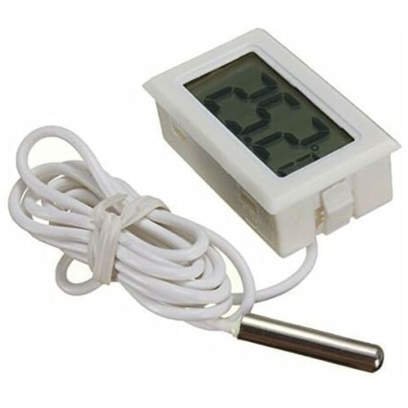 Lablanc - Digitales LCD-Thermometer, Temperaturüberwachung mit externer Sonde für Kühlschrank, Gefrierschrank, Kühlschrank, Aquarium – Weiß.