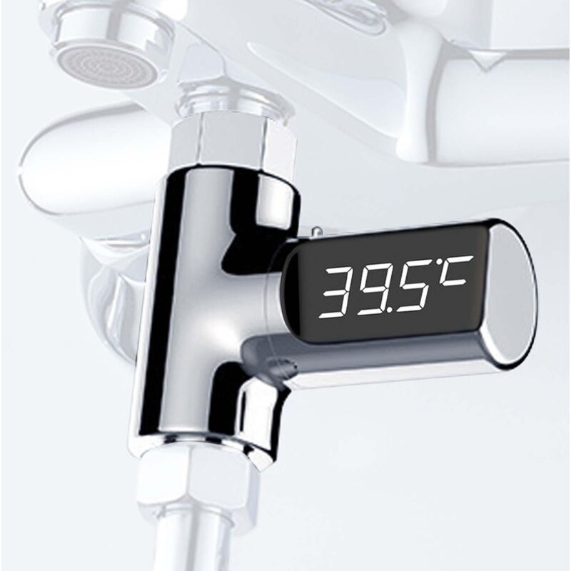 Digitales LED-Badethermometer – 5–85 °C – Wasserdurchfluss in Echtzeit – 360° drehbarer Bildschirm – Für Babys und Familien