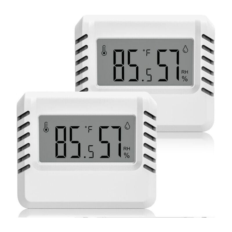 Digitales Thermometer-Hygrometer, 2 Stück, Mini-Innenthermometer, großes LCD-Display, tragbare Min/Max-Aufzeichnung für Zuhause, Terrarium,