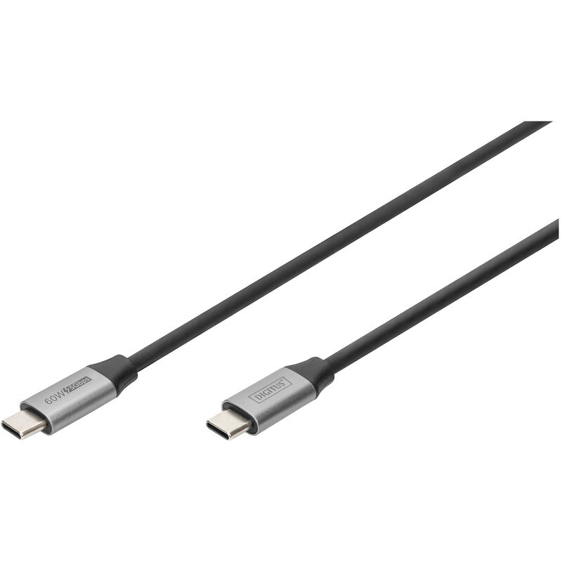 Digitus - USB-Kabel usb 3.2 Gen1 (usb 3.0 / usb 3.1 Gen1) usb-c®, usb-c® Stecker 1.00 m Schwarz Flexib