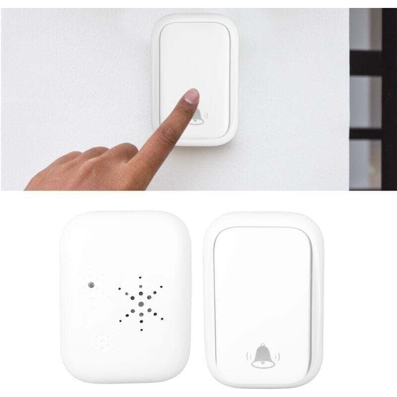 Ding Dong Doll Bell – Drahtlose Türklingel mit eigener Stromversorgung, Weiß, für Haus, Büro, Gebäude, Villa, EU-Stecker 100–230 V