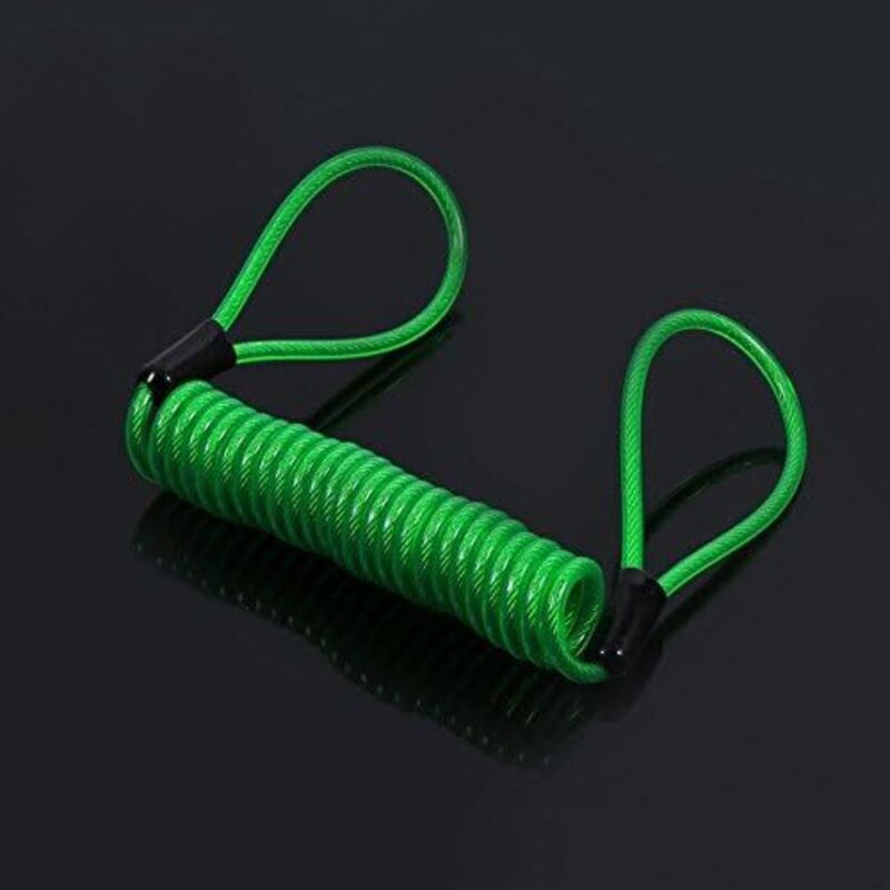 Disc Lock Kabel, Motorrad Reminder Kabel Disc Lock Kabel 1.5M Alarm Lock Sicherheitsfeder Reminder Kabel Diebstahlschutz am Lenker(Grün) Lock Andere
