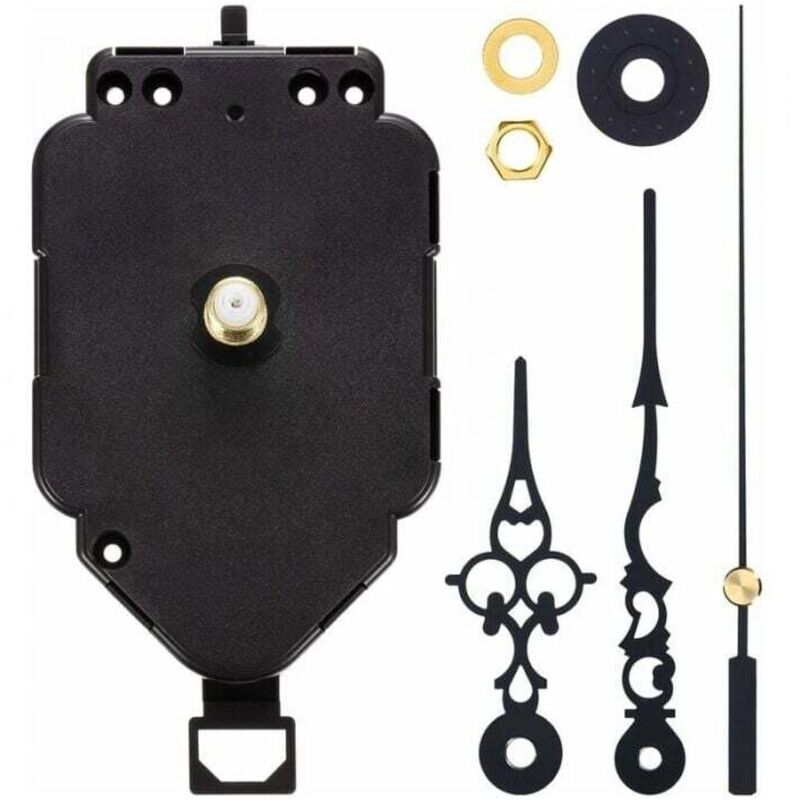 XVX - Kit di movimento al quarzo fai da te per orologio a pendolo, meccanismo di movimento dell'orologio a pendolo di ricambio, lunghezza dell'albero