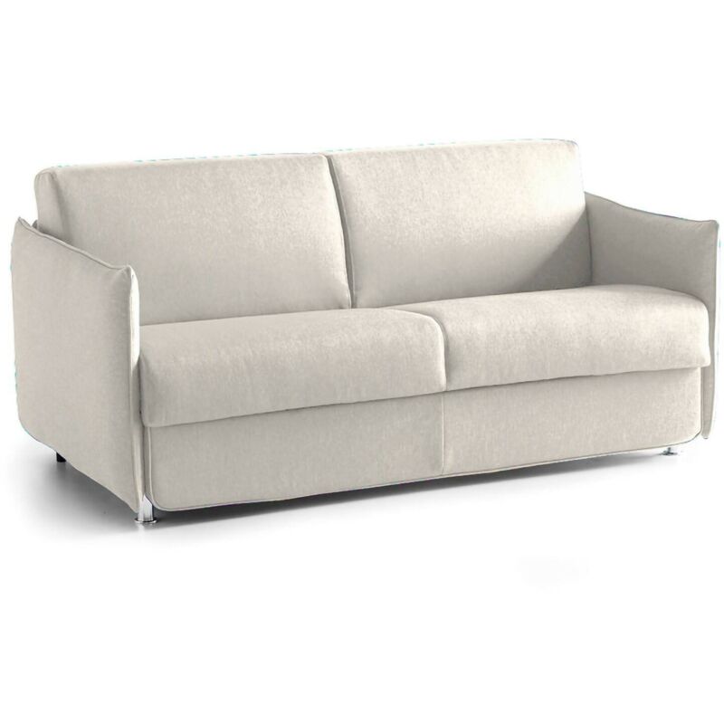 2-Sitzer Schlafsofa Pandora, Schlafsofa fürs Wohnzimmer, gepolstert, abnehmbar, 100 % Made in Italy-Qualität, 180x95 h90 cm, Beige - Dmora