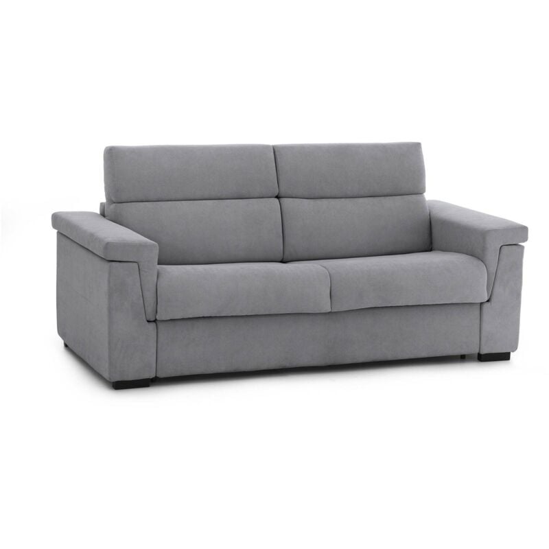 2-Sitzer Schlafsofa Tenna, Schlafsofa fürs Wohnzimmer, gepolstert, abnehmbar, 100 % Made in Italy-Qualität, 185x95 h100 cm, Grau - Dmora