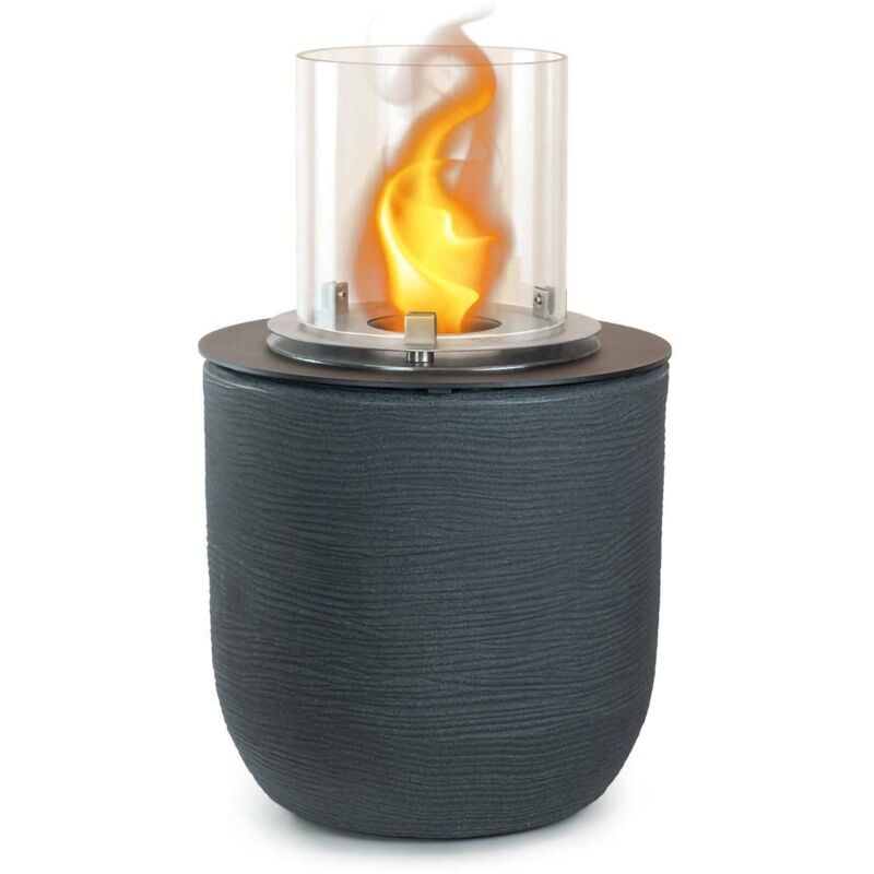 Bioethanol-Kamin Agazzano, Ökologischer Kamin, Rauchfreies Feuer, Heizung mit Ethanol, Made in Italy, 35x35 h55 cm, Schwarz - Dmora