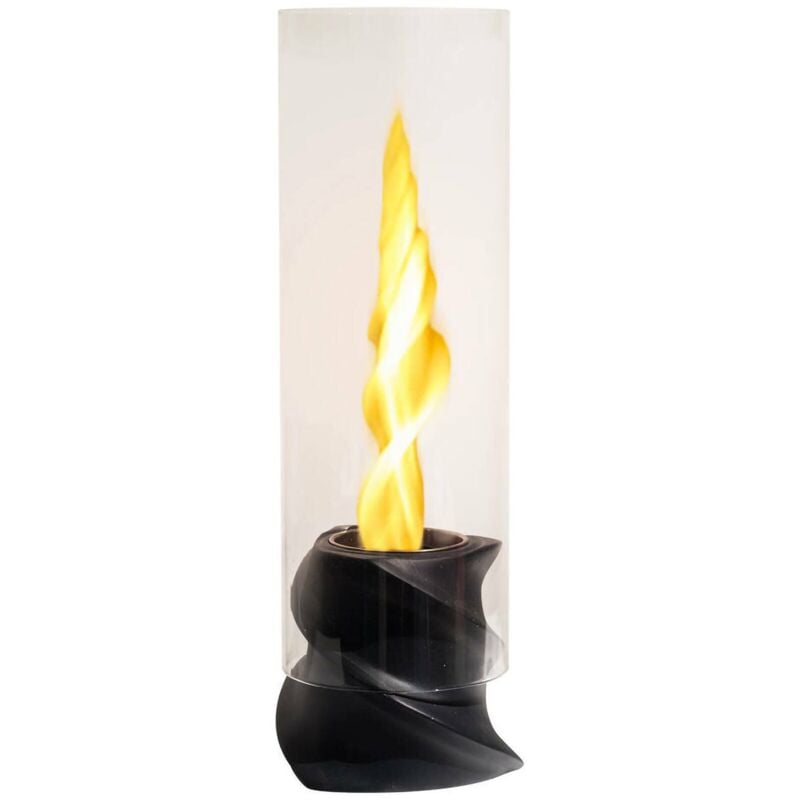 Bioethanol-Kamin Dscognamill, Ökologischer Kamin, Rauchfreies Feuer, Heizung mit Ethanol, Made in Italy, 15x15 h47 cm, Schwarz - Dmora