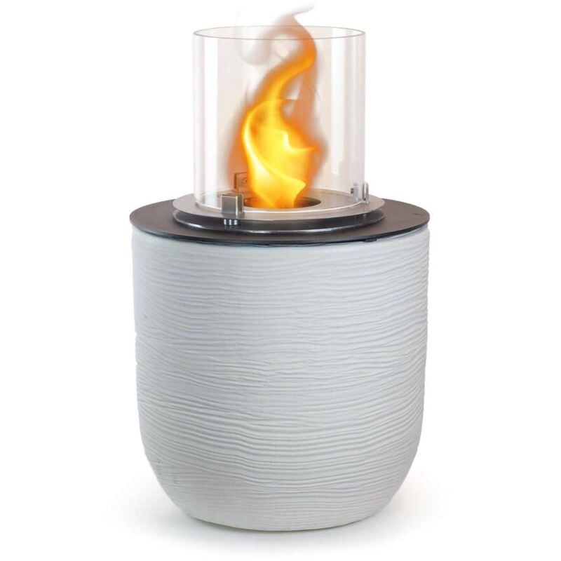 Bioethanol-Kamin Dsgarboss, Ökologischer Kamin, Rauchfreies Feuer, Heizung mit Ethanol, Made in Italy, 35x35 h55 cm, Weiß - Dmora