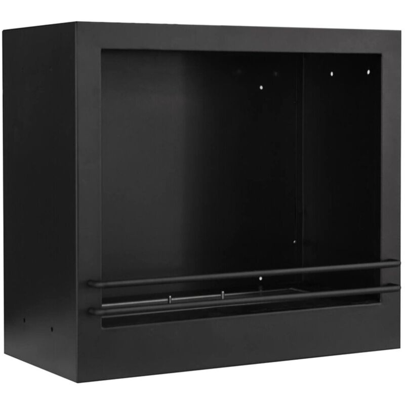 Bioethanol-Kamin Teguci, Ökologischer Kamin, Rauchfreies Feuer, Heizung mit Ethanol, Made in Italy, 58x28 h52 cm, Schwarz - Dmora