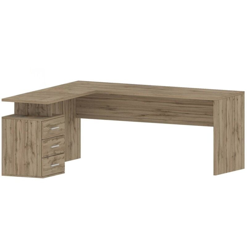 Schreibtisch Dguarin, Eckschreibtisch mit PC-Halterung, Mehrzweck-Bürotisch, platzsparender Schreibtisch mit mehreren Positionen, 100 % Made in