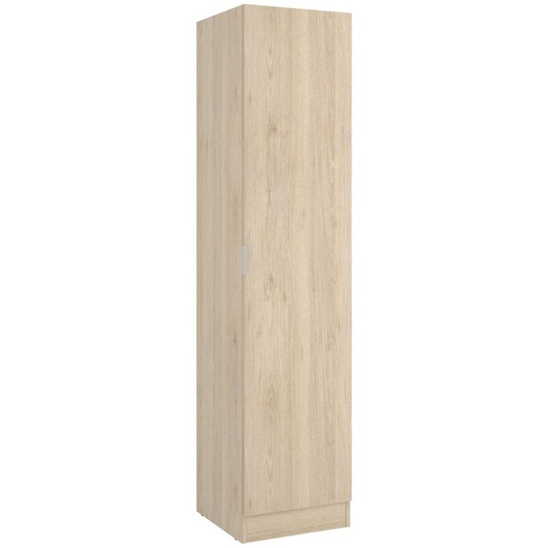 Kleiderschrank Dbusat, Kleiderbügel für Schlafzimmer, Kleiderschrank mit 1 Einzeltür, 41x52h184 cm, Eiche - Dmora
