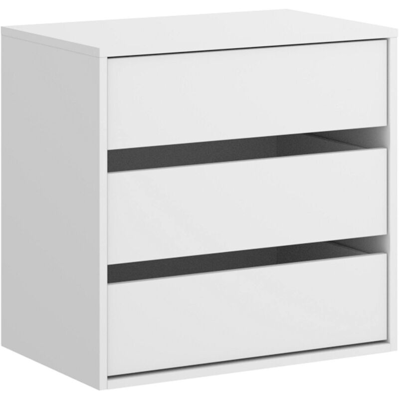 Dmora - Kommode Vinson, Kommode für den Innenschrank, Kommode für Schlafzimmer mit 3 Schubladen, 60x40h60 cm, Weiß