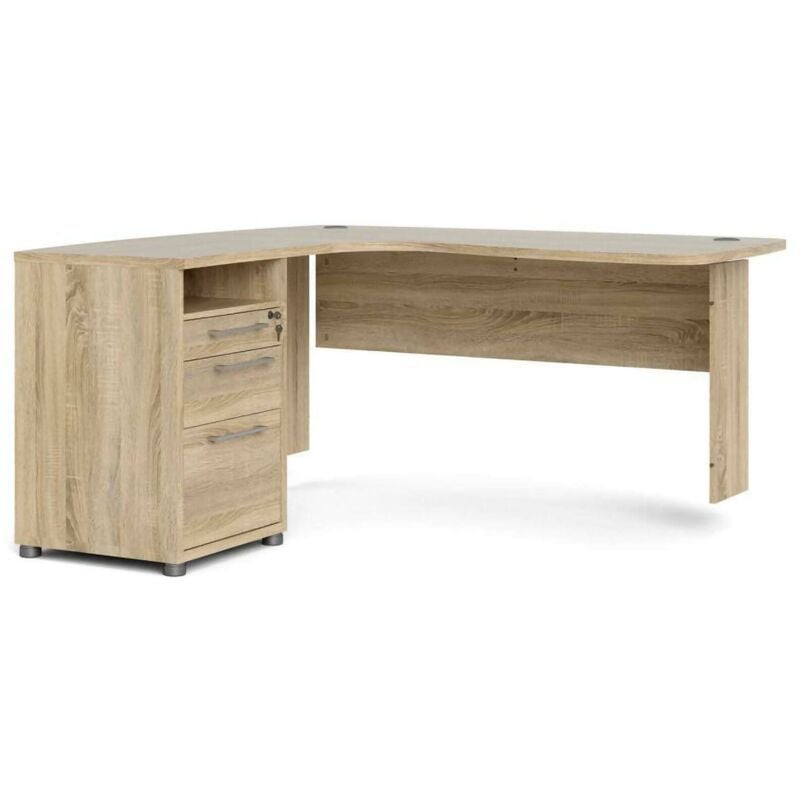 Schreibtisch Sidonie, Mehrzweckschreibtisch, Bürotisch für pc, Eckschreibtisch, 159x150 h75 cm, Eiche - Dmora