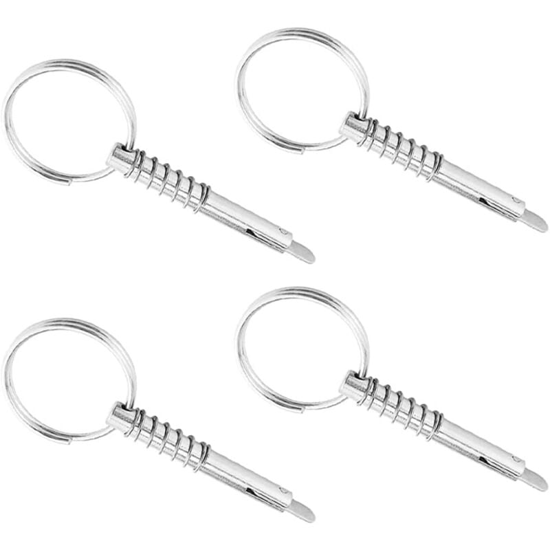 4 Stück Schnellspannstifte, 1/4 Zoll Schnellspannstifte 316 Edelstahl-Top-Stifte für Bimini-Marine-Hardware, Silber, 6,3 mm x 51 mm - Dolaso