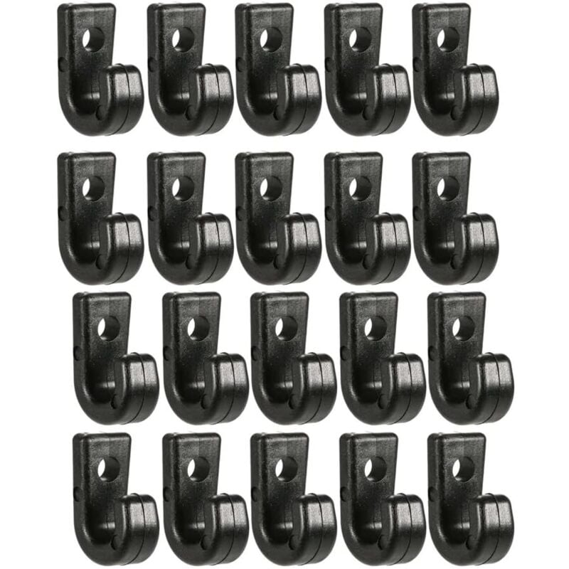 50er-Pack schwarze Nylon-Kajak-Spannhaken und Marine-Zubehör - Dolaso