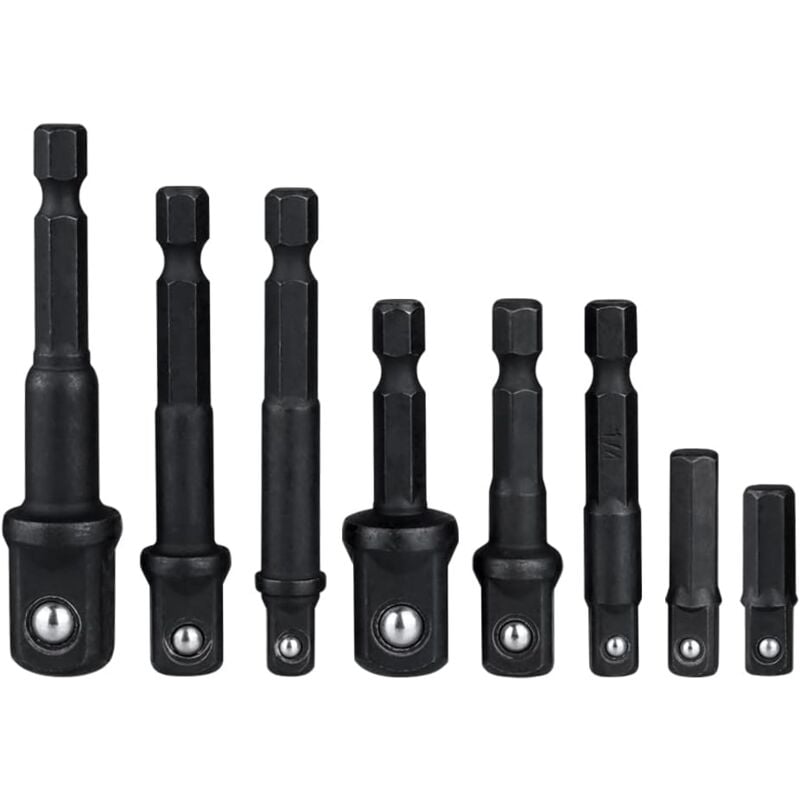8 Stück Schnellwechsel-Adapter für 1/4 Zoll Sechskantschaft-Steckschlüsselhalter (1/4 Zoll, 1/2 Zoll, 3/8 Zoll),