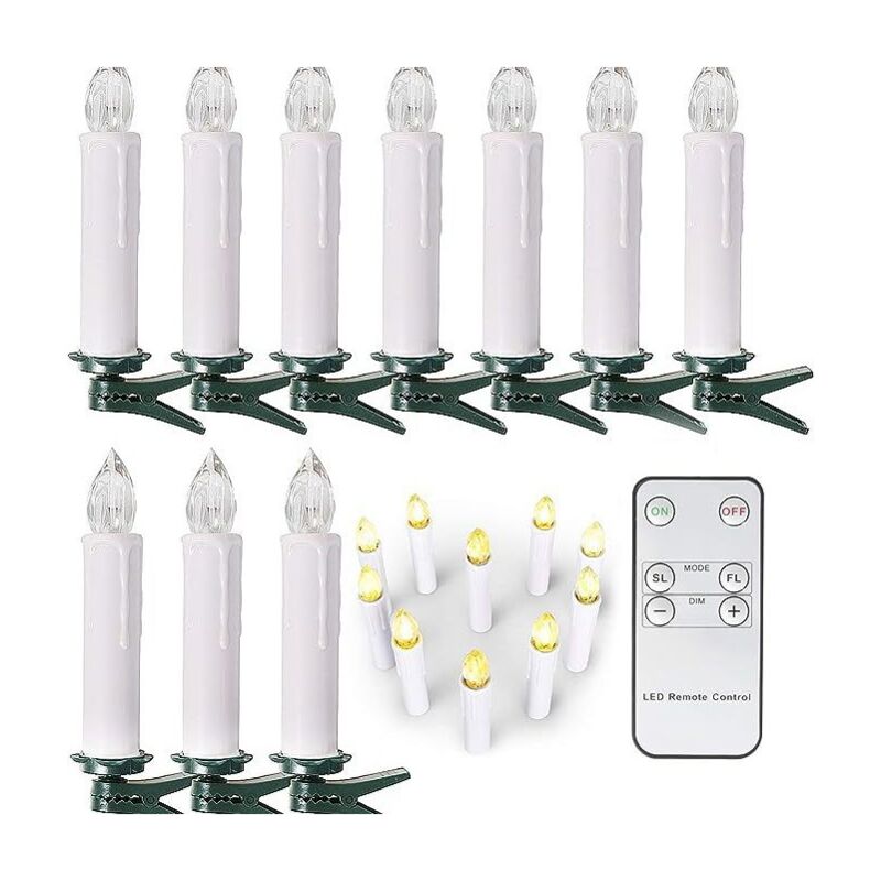 DOLASO Weihnachtsbaumkerzen 12er-Set, flammenlose schwimmende LED-Kerzen, batteriebetrieben und Fernbedienung mit Clip, Kerzen,