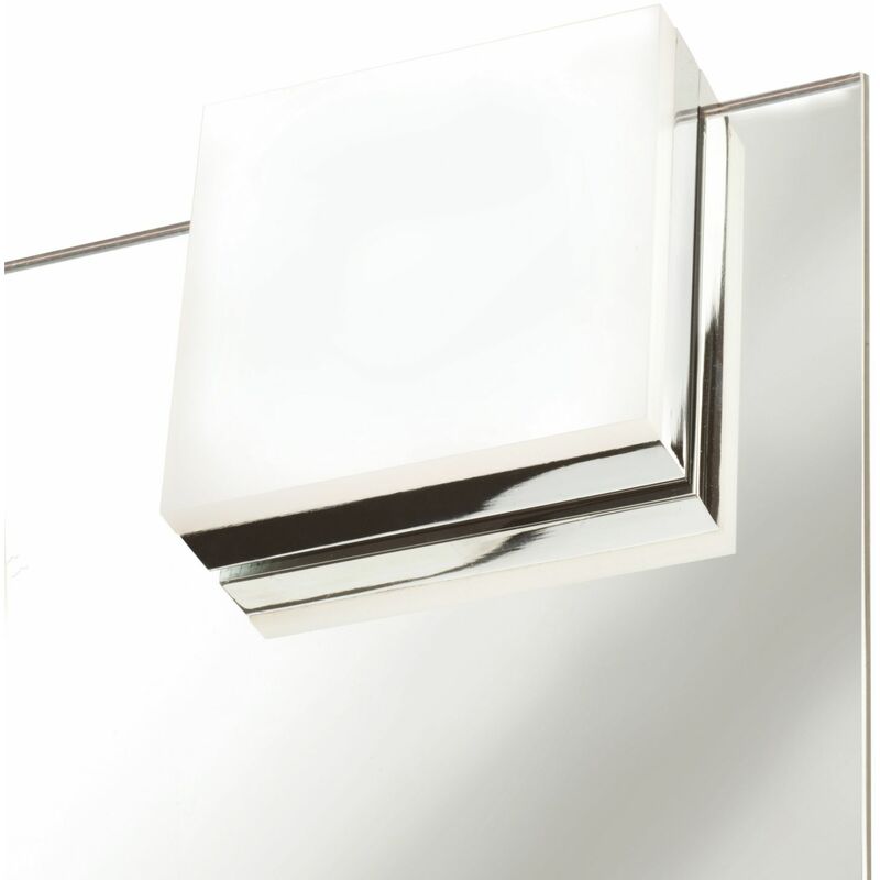 So-tech - Domus Line led Aluminium Spiegel-Klemmleuchte cubo (75 x 75 mm, 12V, 4.8W, naturweiß 3800 k, Micro12, dimmbar, chrom poliert)