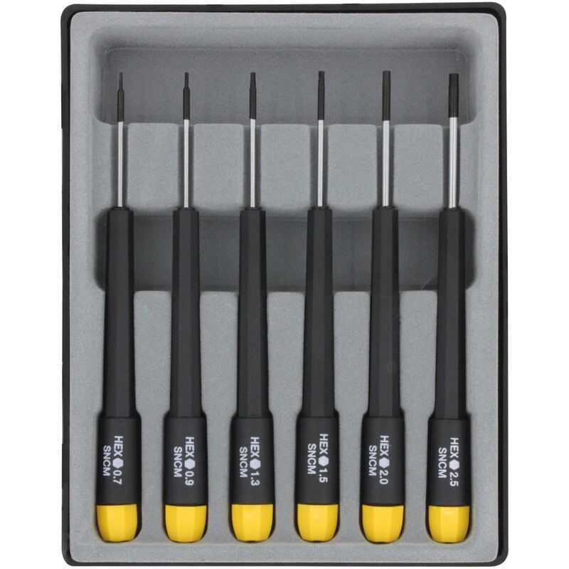 Donau Elektronik Elektronik- u. Feinmechanik Schraubendreher-Set 6teilig Innen-Sechskant
