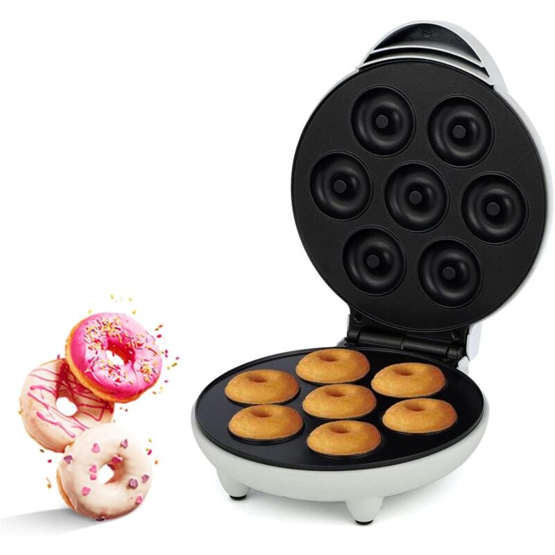 Donut-Maker, elektrischer Antihaft-Donut-Maker, Toaster, hausgemachte Snacks, mit rutschfesten Füßen, Frühstücks-Maker, Backform, für 7 Donuts
