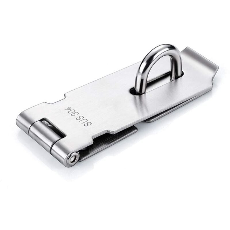 Door Clasp Door Lock Stainless Steel Hasp Padlock Clasp Padlock Holder with Screws, Silver, 5 Inch