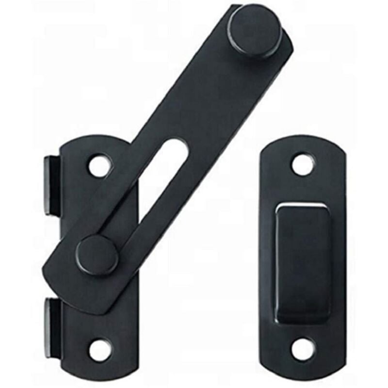 ZVD - Door Lock Door Hasp Door Lock Window Lock Shed Lock Sliding Door Latch Sliding Bolt (Black)