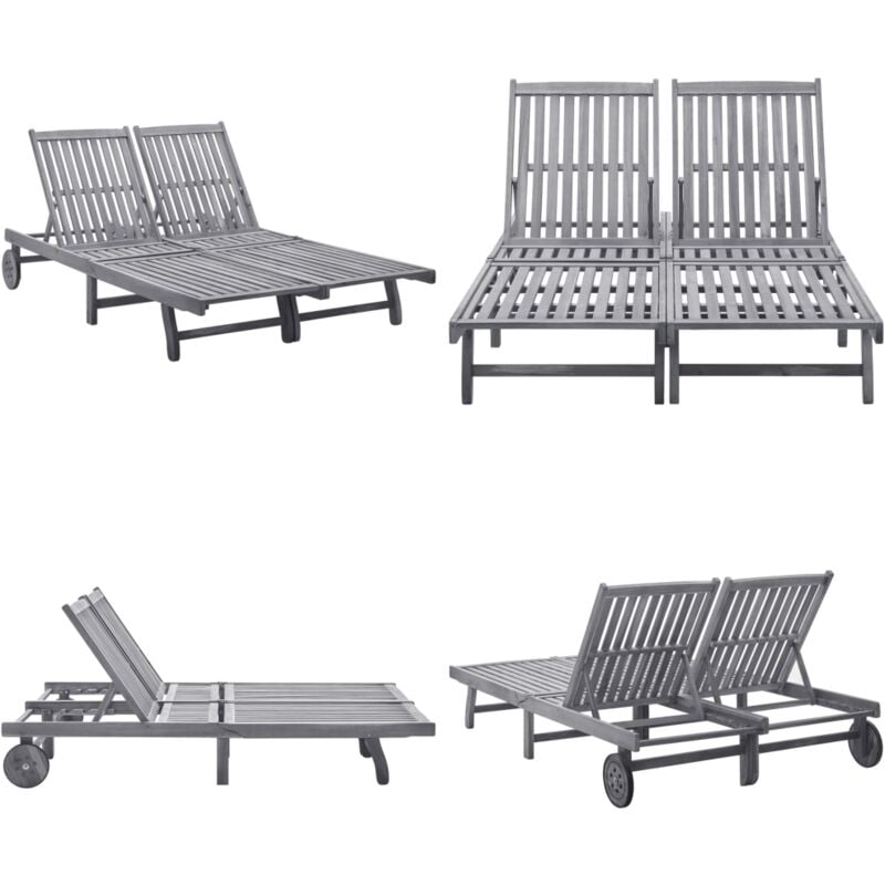 Vidaxl - Doppel-Sonnenliege Massivholz Akazie - Doppel-Sonnenliege - Gartenliege - Holz-Sonnenliege - Akaziengartenmöbel - Outdoor Möbel - Home &