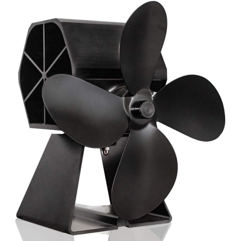 Ugreat - Doppelkopf-Kaminventilator, Gusseisen, Kamin, Heizung, Herd, Kamin, Wärmeleistung, Doppelflügel-Ventilator, Kamin-Heizventilator