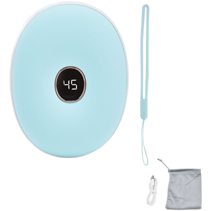 Doppelseitiger, per USB aufladbarer Handwärmer, intelligente Temperaturregelung, tragbarer Mini-Elektroheizer, blaue Heizung