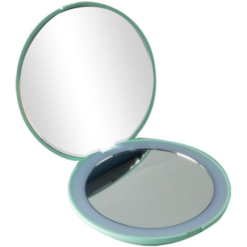 Doppelseitiger Schminkspiegel LED-Spiegel Doppelseitiger Kosmetikspiegel Faltbare LED-Lampe USB-Ladespiegel Grün-RAPANDA