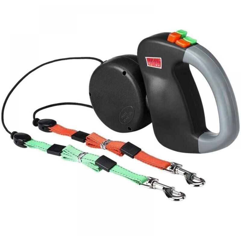 Odipie - Doppelte Hundeleine, einziehbare Hundeleine, Doppelleine für zwei Hunde, Hundeleine für 2 Hunde, doppelte Hundeleine, keine Verwicklung,