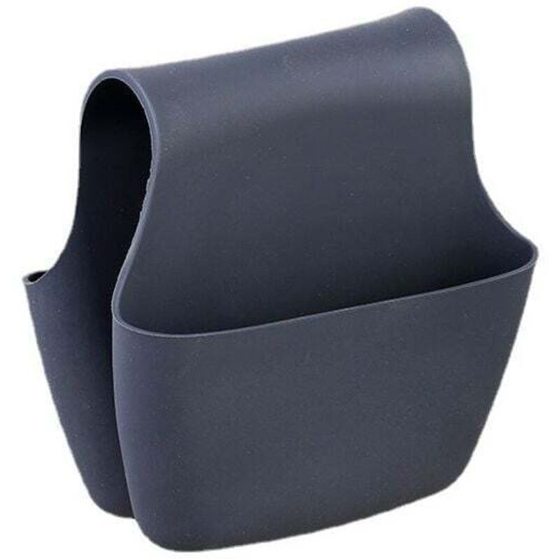 Portaspugna doppio, a forma di sella, in gomma, adatto per riporre spugne per piatti da cucina a doppio lavello, grigio stella