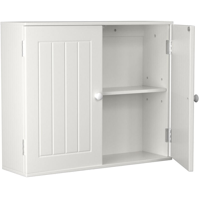 Dayplus - Doppeltür Badezimmer Schrank Wand-Mount Medizin Speicher mdf Regale 60Wx50H cm