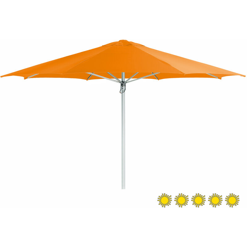 Gastronomie Sonnenschirm 'Braumeister' ø 500 cm, orange, mit Volant, Bezug aus 100% Polyester, Gestell aus Aluminium, 17,1 kg Gastronomie