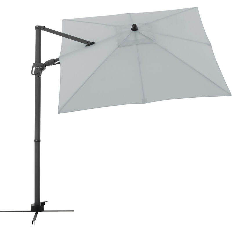 Doppler Sonnenschirm / Ampelschirm 'Derby DX 210 x 210', 210 x 262 x 210 cm (B x H x L), hellgrau, Bezug aus 100 % Polyester, Gestell aus Aluminium,