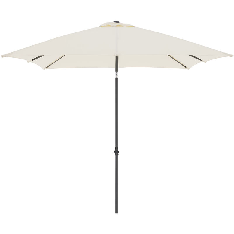 Sonnenschirm 'Basic Push Up 210 x 210' mit Höhenverstellung, 210 x 210 cm, natur, Bezug Polyester, Stock aus Aluminium, Streben aus Stahl, 5 kg