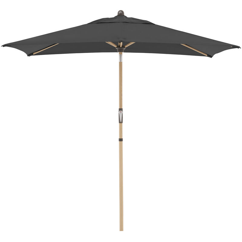 Sonnenschirm / Kurbelschirm 'Alu Wood Ultra 210 x 140 Auto Tilt', 210 x 140 cm, anthrazit, Bezug Polyestergewebe, Gestell Aluminium/Stahl, 4,0 kg